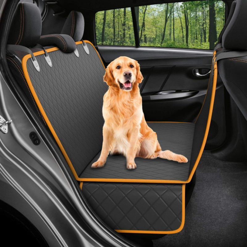 Protector para asiento de coche para perros, hamaca transportadora de mascotas de malla, Protector de seguridad, alfombrilla para asiento trasero de coche con cremallera y bolsillo para viaje