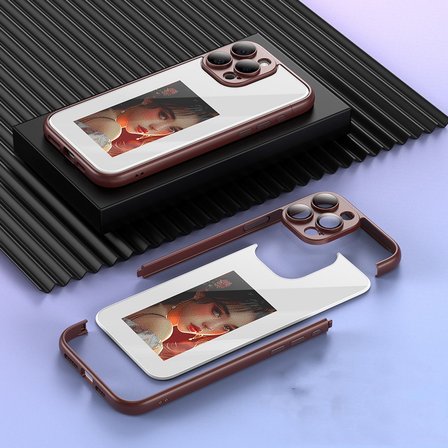 Ink Screen Border Projection Phone Case