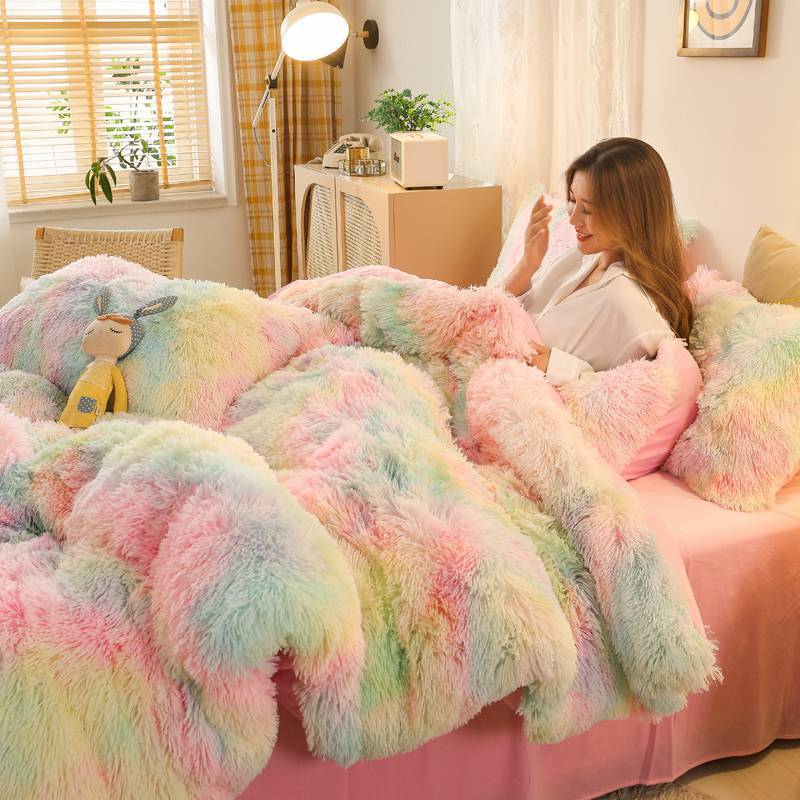 Mink Velvet Color Bedding Set Of Four Pieces