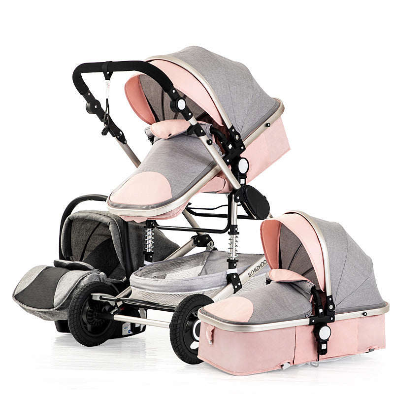 Poussette de voyage de bonne qualité pour bébé, luxe 3 en un