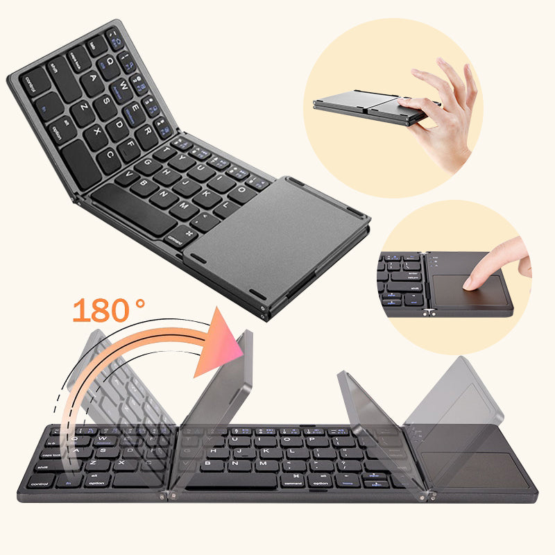 Mini clavier pliable, tablette, téléphone, ordinateur, sans fil, Bluetooth, bouton multifonction