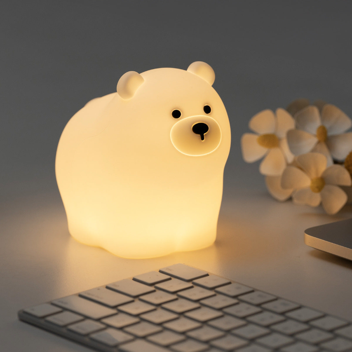 Polar Bear Night Light Silicone Creative Eye Protection Sleep Lamp