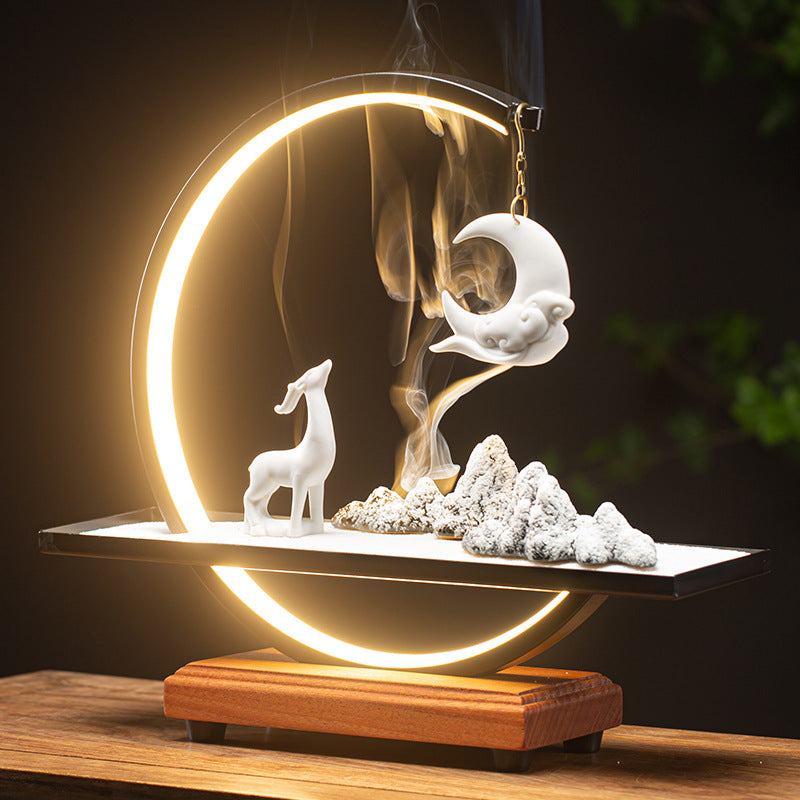 Anneau de lampe brûleur à reflux Zen créatif, décoration en céramique, porte-encens d'intérieur de personnalité