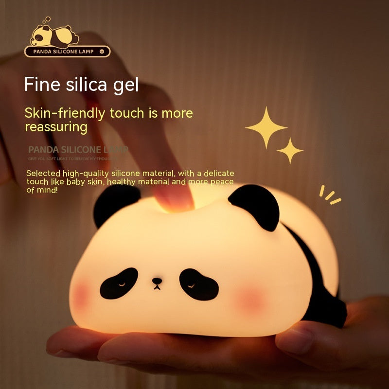 Veilleuses panda pour enfants, lampe rechargeable en silicone, animal mignon, dessin animé, panda, décoration de chambre, cadeau pour enfants, garçons et filles