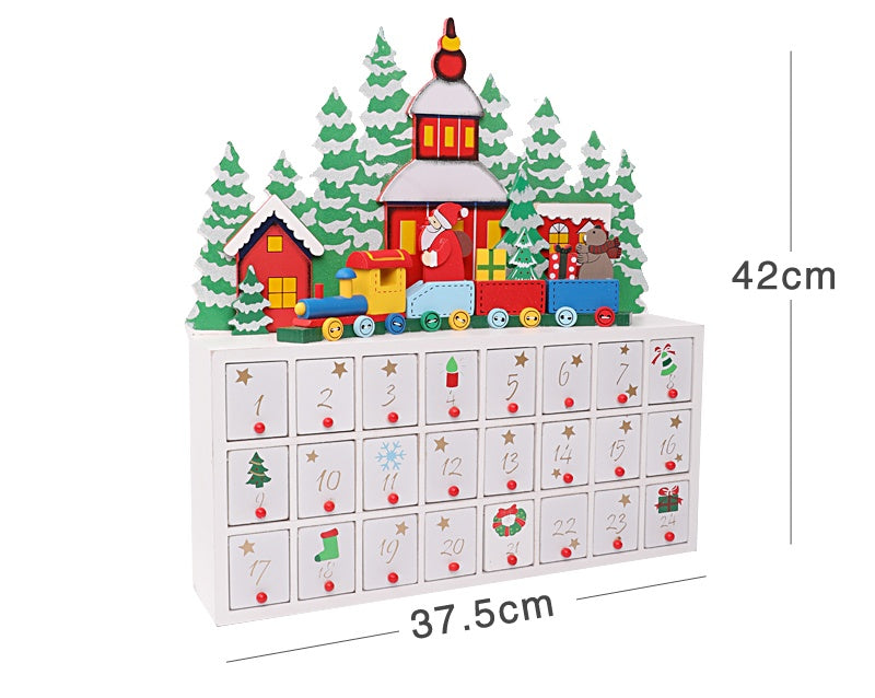 Calendrier de Noël en bois avec décoration 