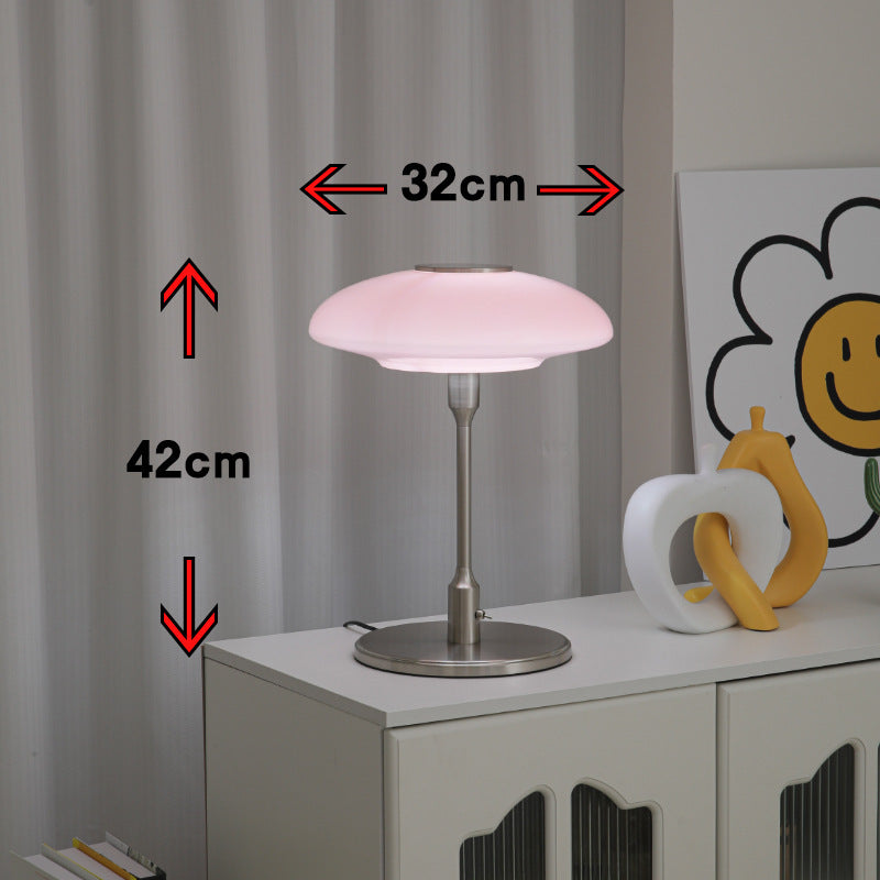 Lámpara de ambiente vintage niquelada para mesita de noche de dormitorio