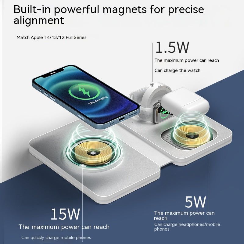 Aluminum Alloy Folding Wireless Charger Three-in-one