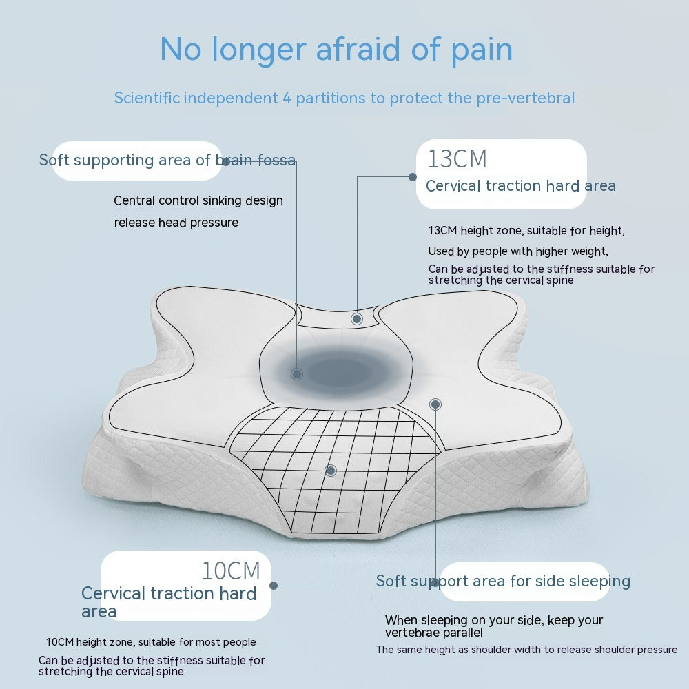 Oreiller à mémoire de sommeil papillon, oreiller cervical à double usage