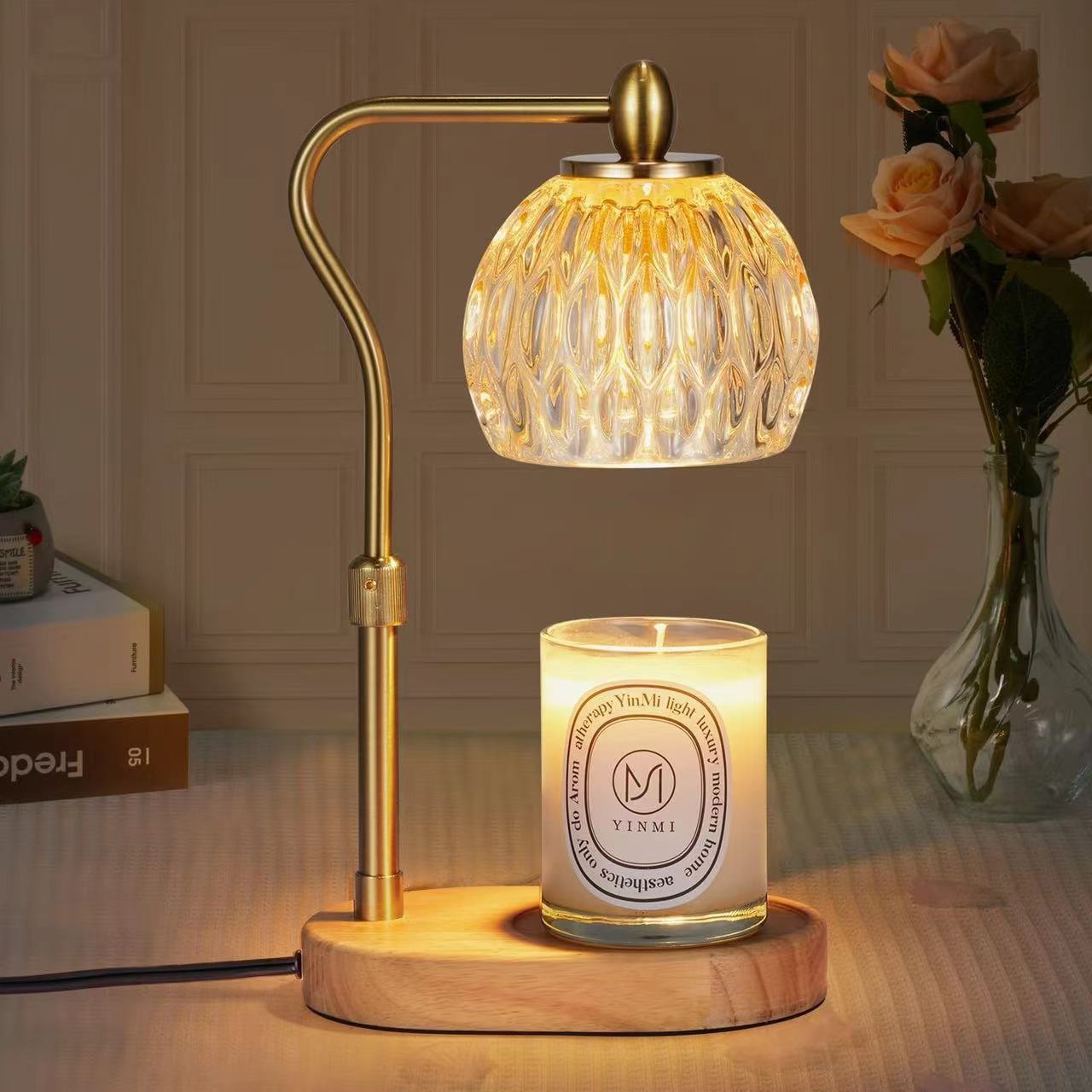 New Adjustable Wax Glass Incense Burner Table Lamp