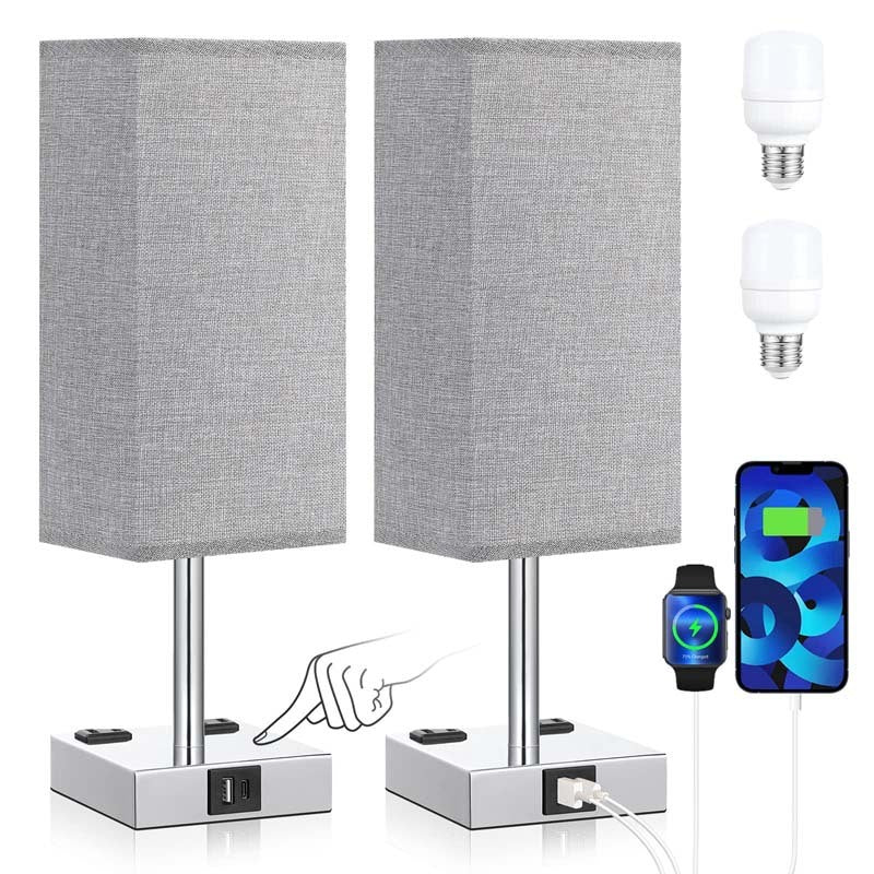 Fabric Table Lamp Touch Dimming