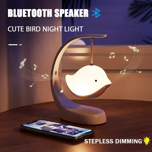 Máquina de sonido USB para bebé, lámpara de pájaro bonita con atenuación continua multicolor para regalo de decoración