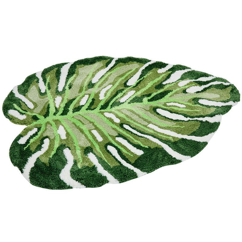 Tapis irrégulier en peluche ultra-fine Monstera Deliciosa