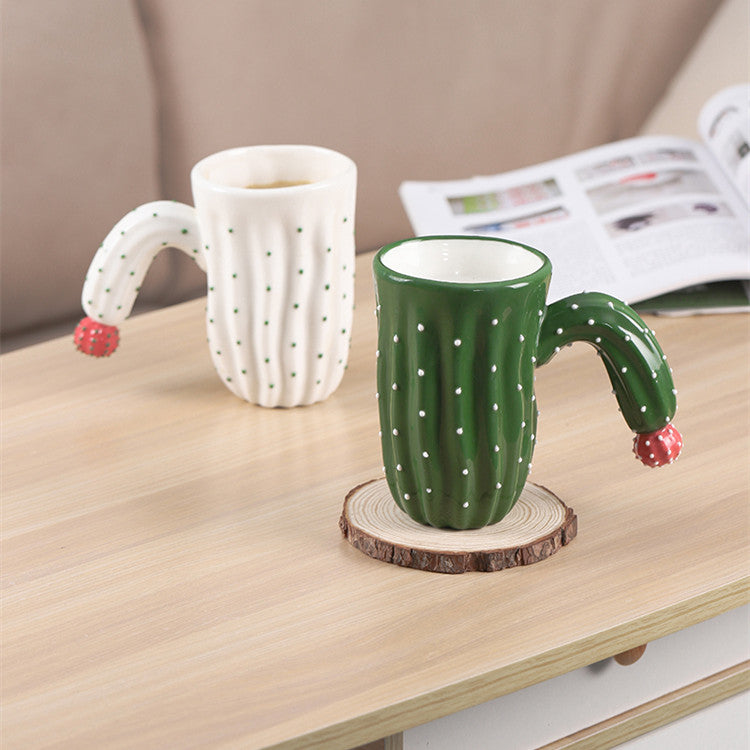 Tasse en céramique de grande valeur de personnalité créative de cactus avec le couvercle