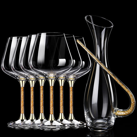 Grand verre à vin en feuille d'or et diamant, gobelet de luxe