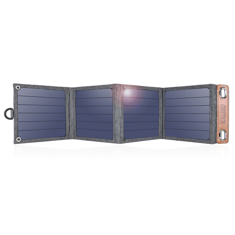 Cargador solar para tableta y teléfono móvil.