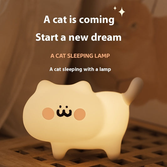 Veilleuse en forme de chat, décoration de chambre à coucher, lampe de chevet