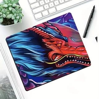 Chinese Waking Lion Style Diatomite Mouse Pad, Personal Use Gaming Chicken CS-GO Pad Bottom Non-slip Washable Rubber Pad