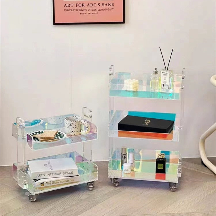 Acrylic Transparent Color Removable Tea Table Trolley