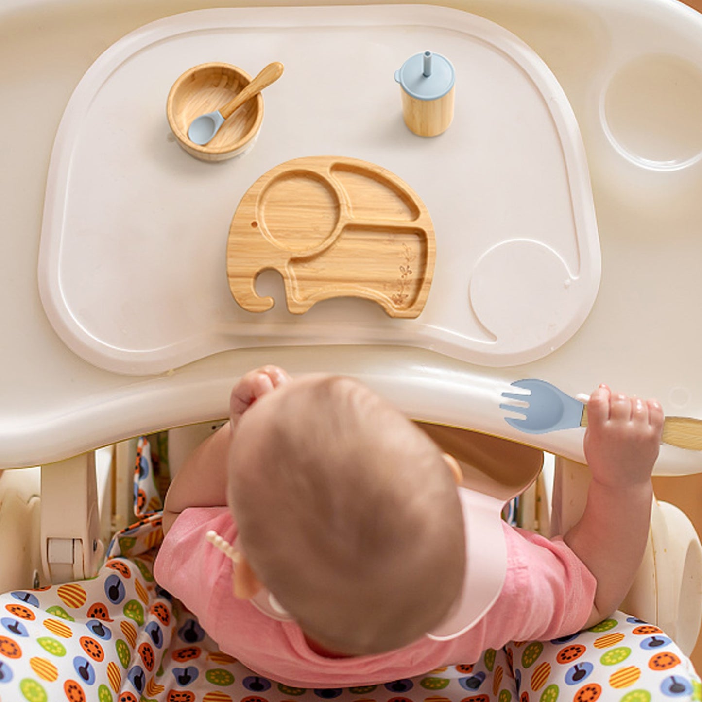 Assiette à dîner éléphant pour nourrissons et jeunes enfants