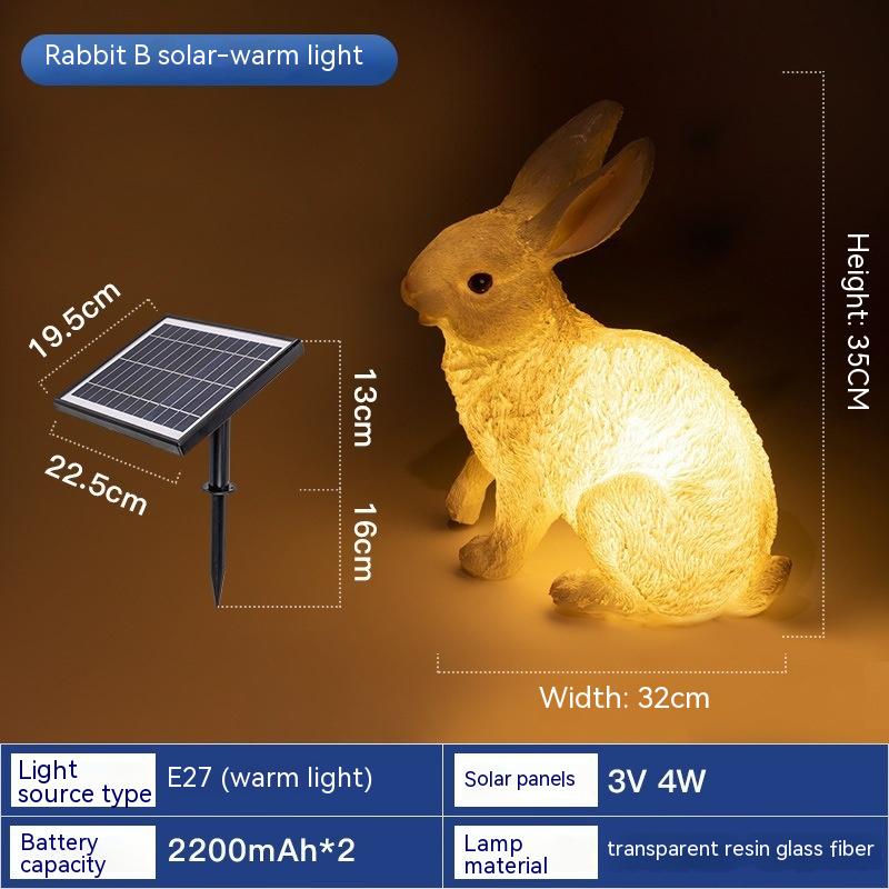 Lámpara de conejo luminosa Led Solar impermeable al aire libre