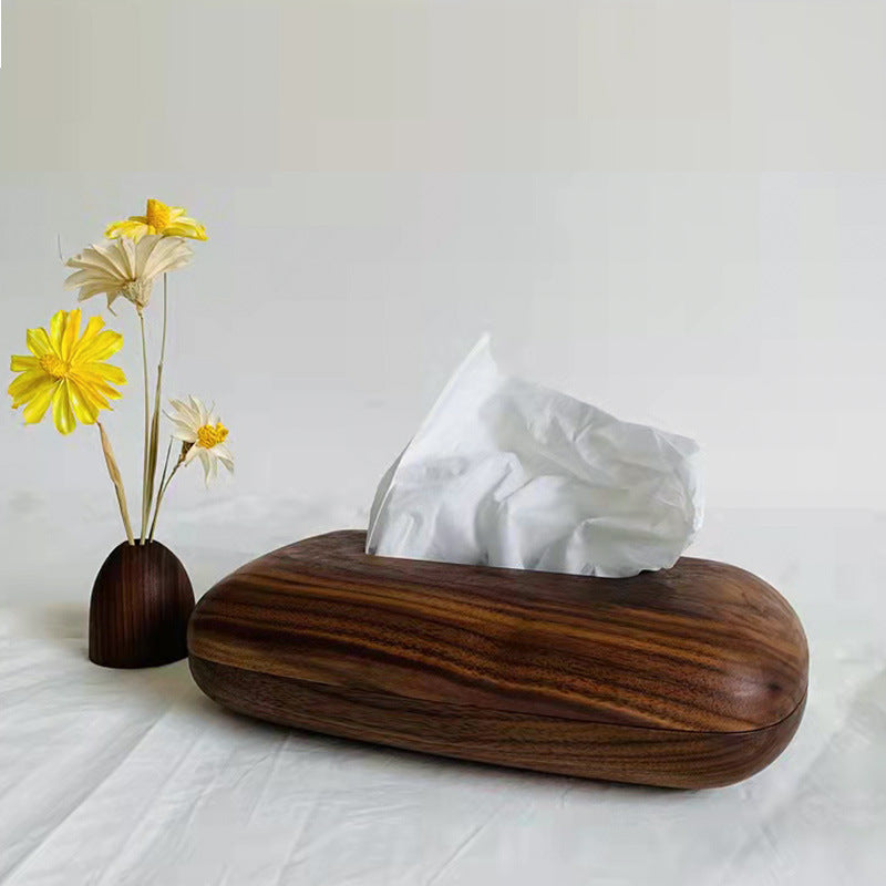 American Black Walnut Simple Rectangular Wooden Tissue Box