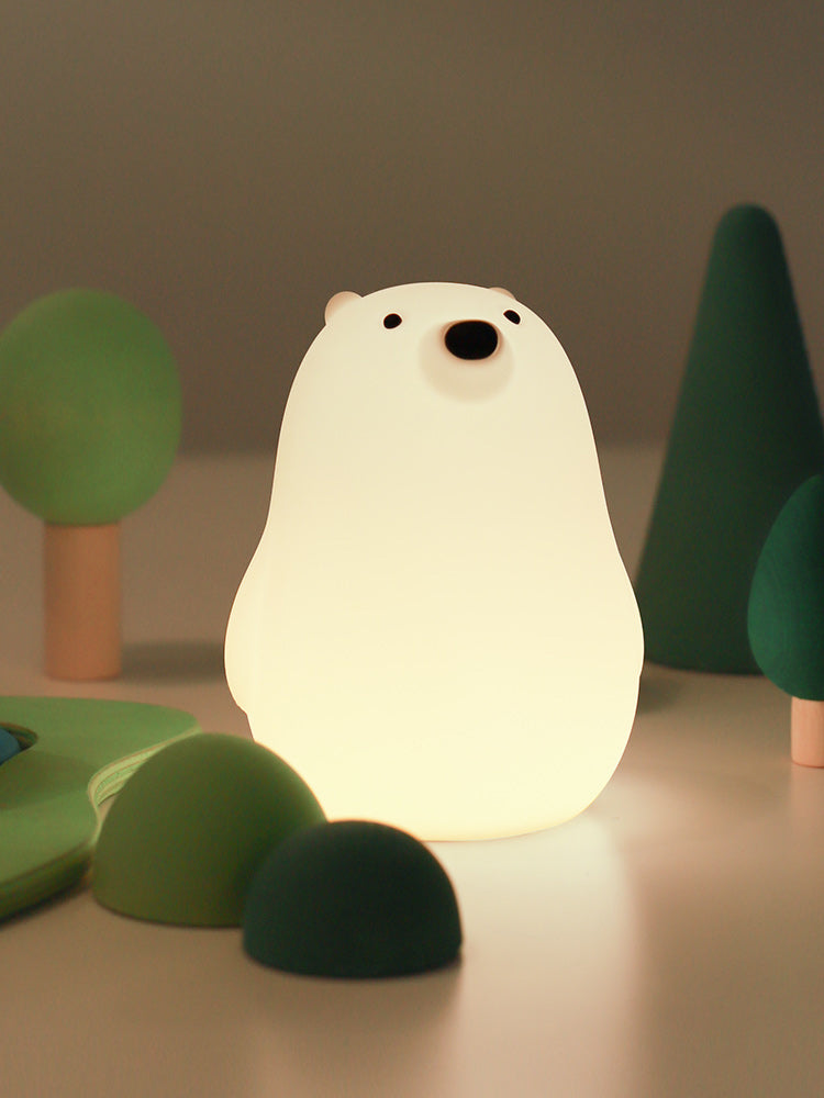 Petit ours blanc Pat Light Silicone lumière douce veilleuse veilleuse