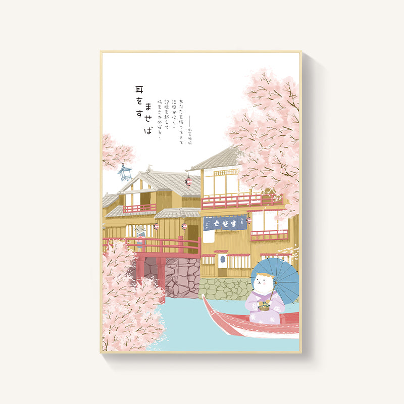 Japanese-style Room Decoration Cherry Blossom Landscape Painting Restaurant Bedroom Sushi Restaurant Mural