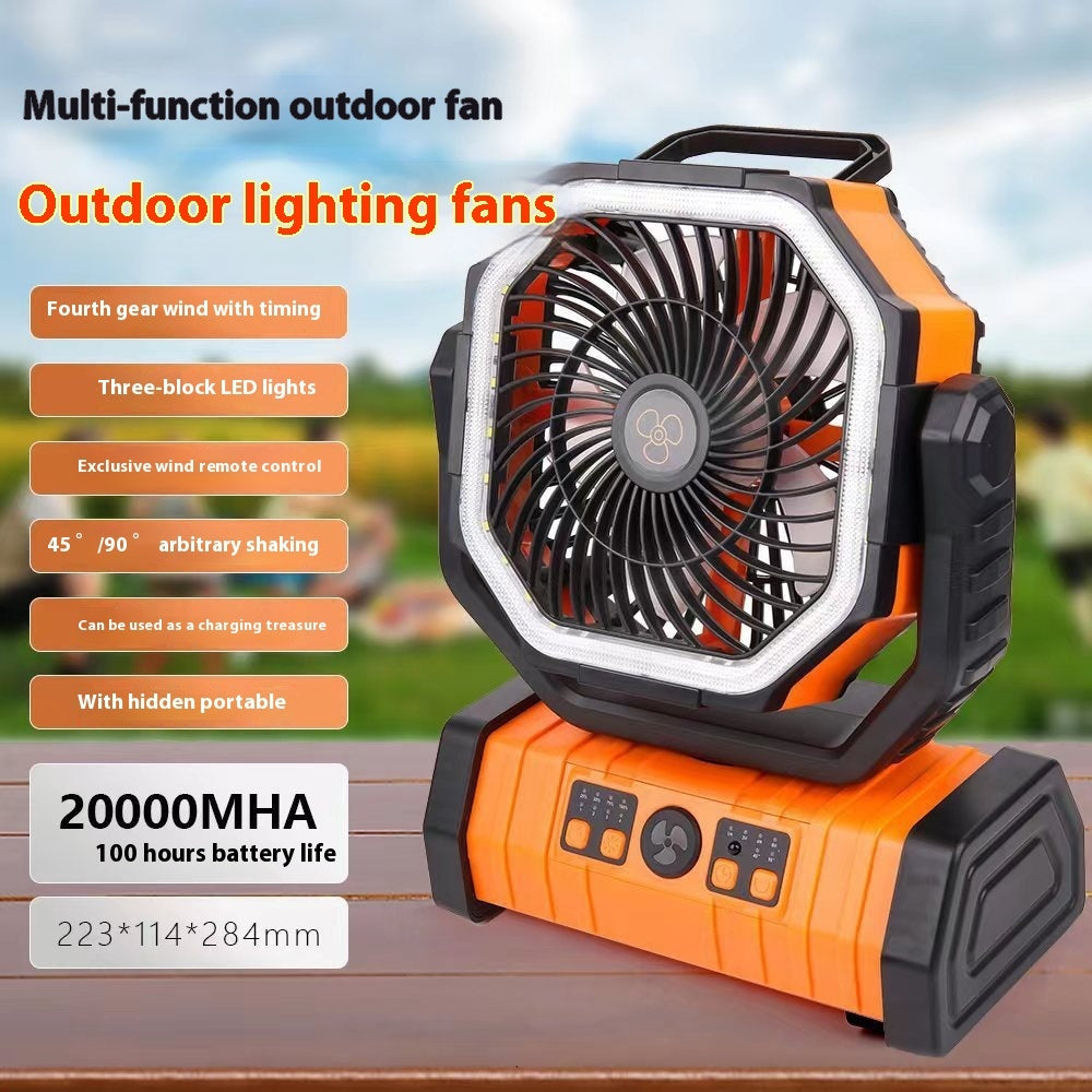 Outdoor Household Power Bank LED Light Camping Fan