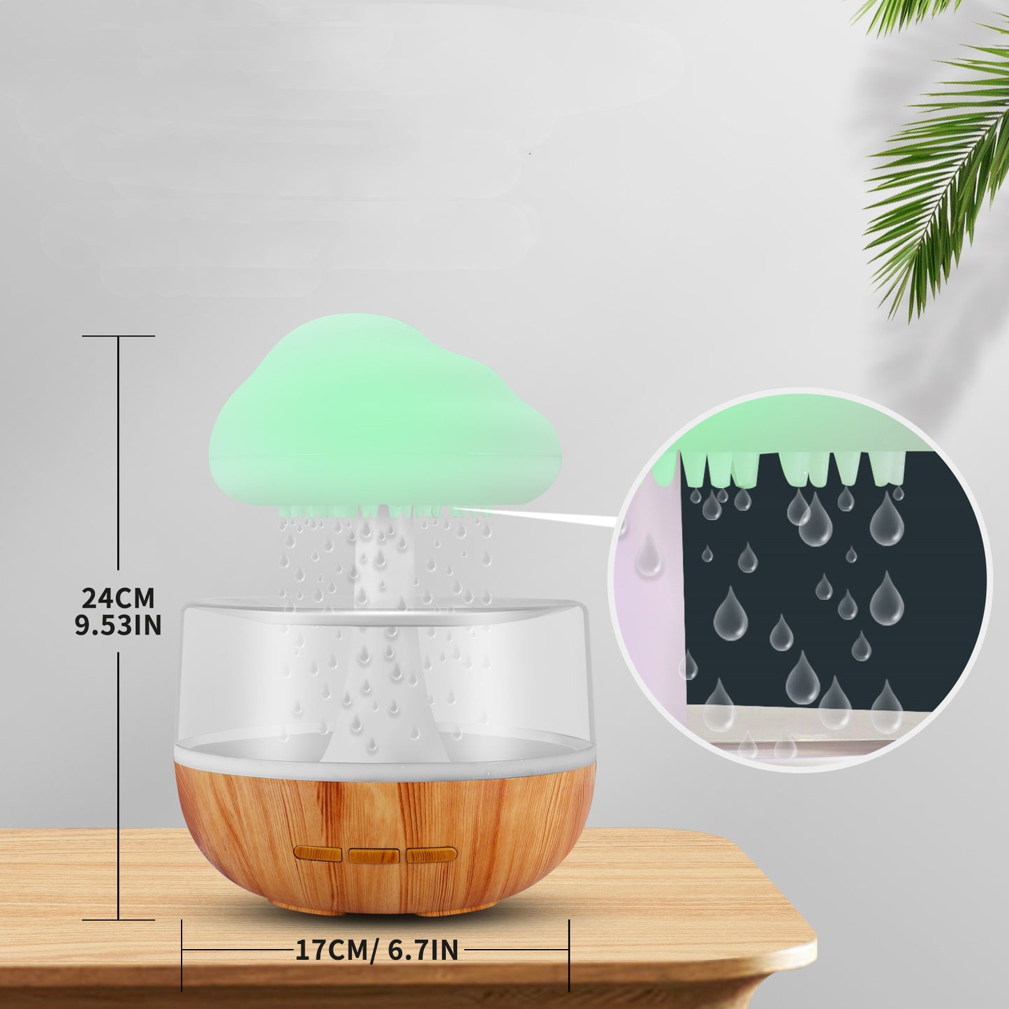 Humidificateur de nuage de pluie avec veilleuse aromathérapie diffuseur d'huile essentielle Micro humidificateur humeur relaxante son de goutte d'eau pour la maison