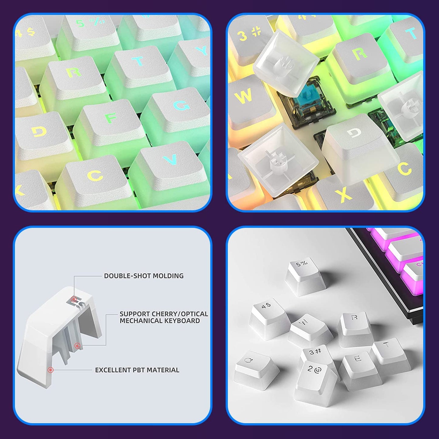 Detachable DIY Pudding Keycap Double Shot Translucent Layer Mechanical US Layout