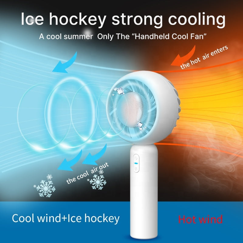 New Iced Semiconductor Refrigeration Fan Mini Silent Portable Desktop Handheld Turbo Outdoor Fan