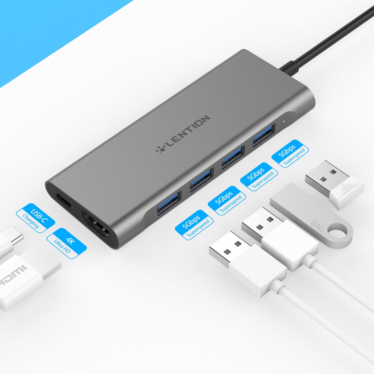 Lansheng Usb Type C HubHDMI USB Splitte4 Port Usb3 0 Hub Hub