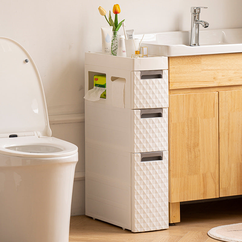 Étagère d'angle de toilette multicouche sur pied en plastique, meuble de rangement latéral pour salle de bain