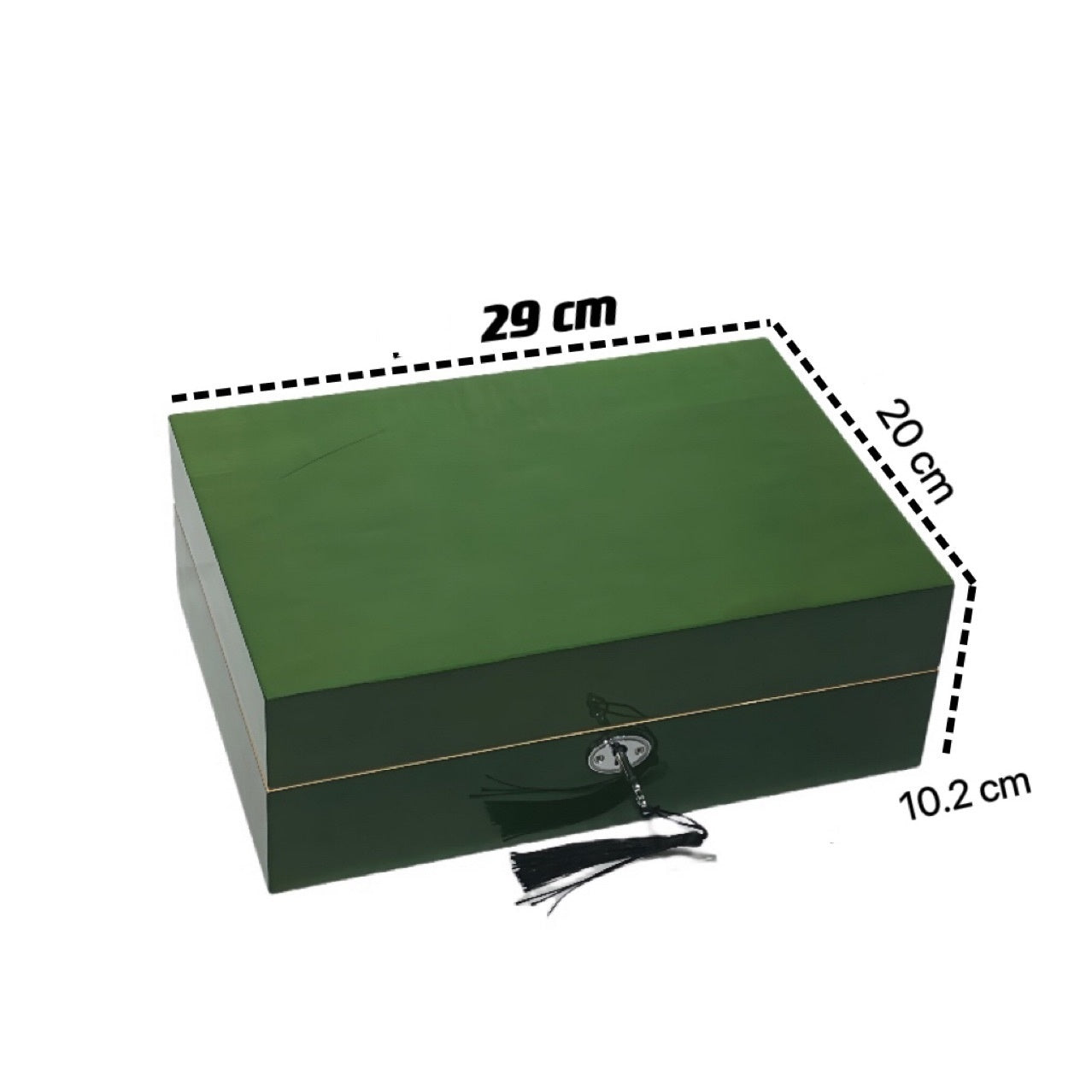 Caja de almacenamiento de reloj de pintura de 10 bits de madera con pintura verde de alta calidad