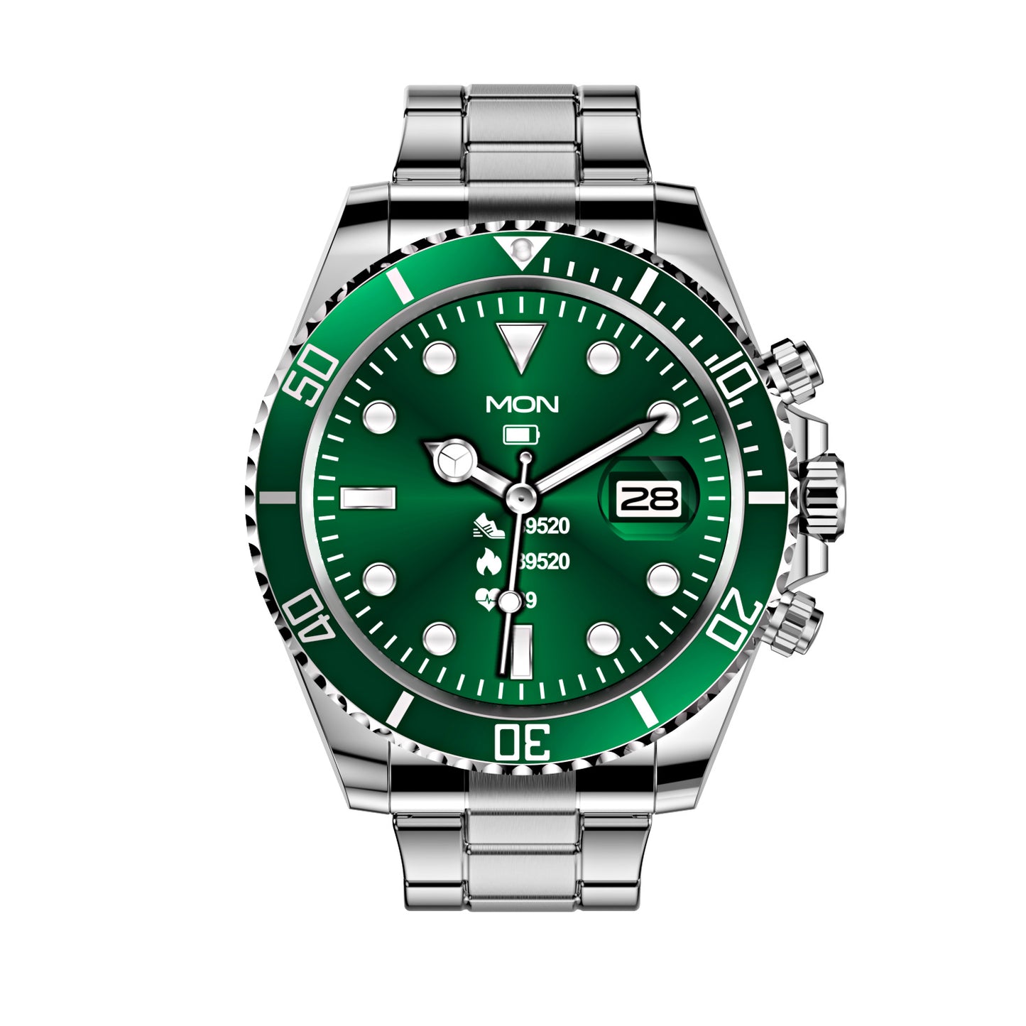 Montre intelligente en acier inoxydable Green Water Ghost