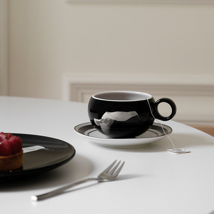 Ensemble créatif de tasses à café et soucoupes en céramique pour femmes