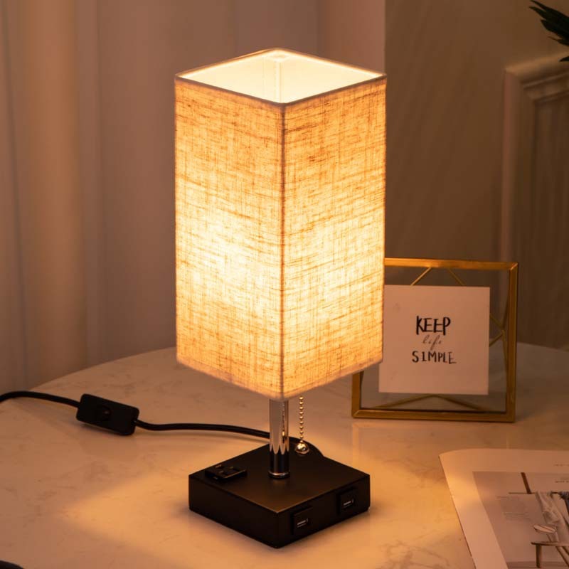 Simple Bedroom Cozy Fabric Table Lamp