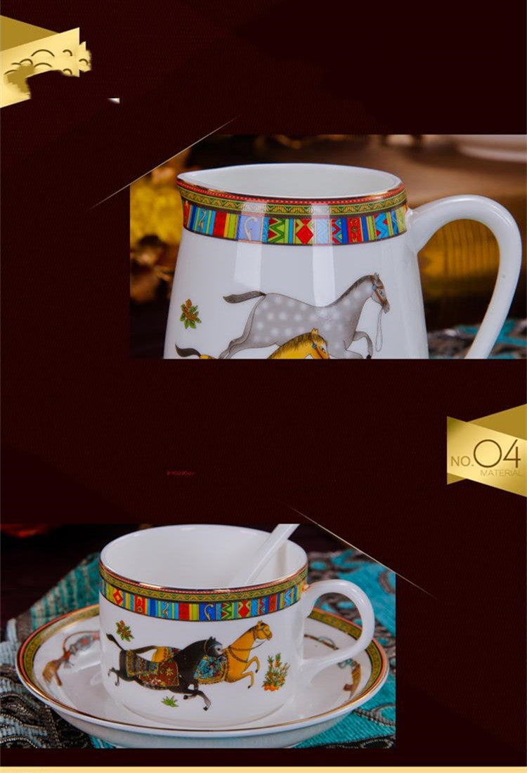 Juego de tazas de café europeo Creative Bone China