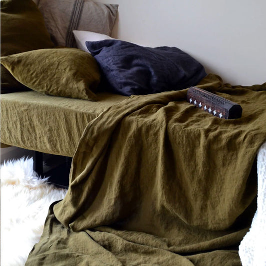 Ins Style Nordic Pure Linen Bed Sheet