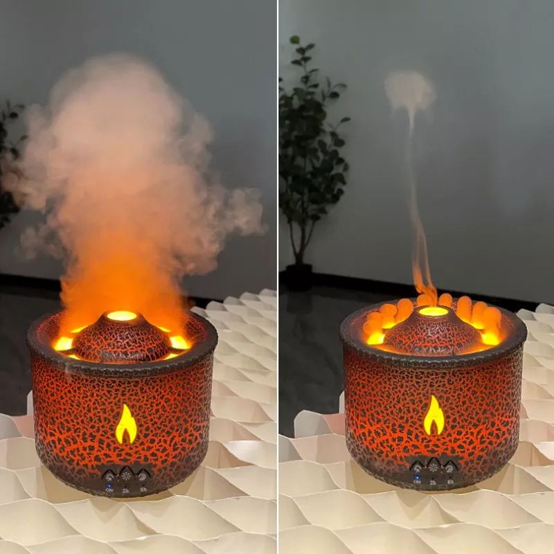 Gros méduse feu volcan humidificateur diffuseur d'air en gros Portable flamme huile essentielle arôme Mini diffuseur volcanique