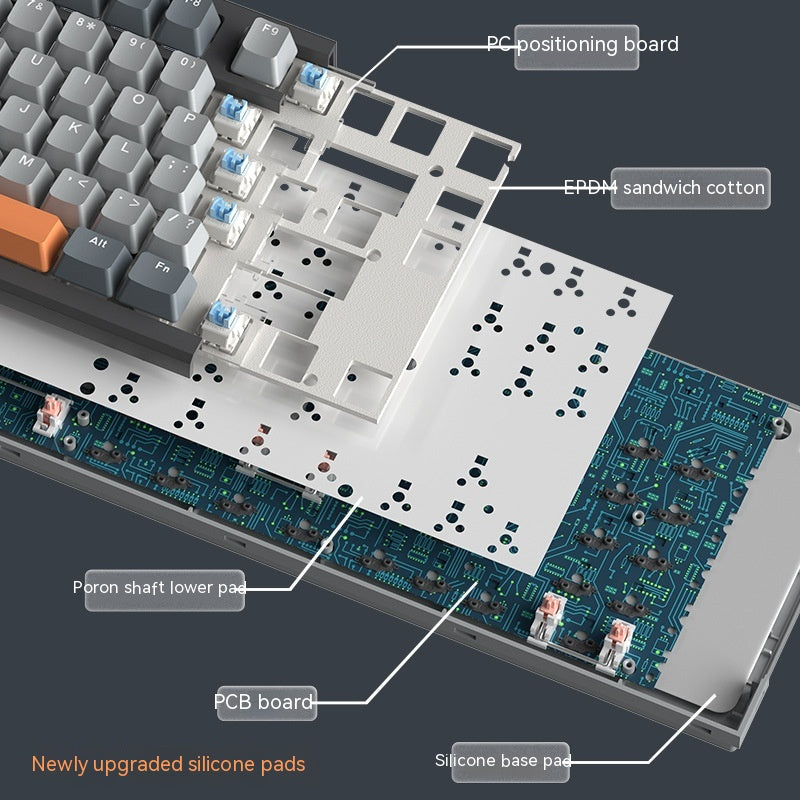 Teclado mecánico inalámbrico Bluetooth de tres modos