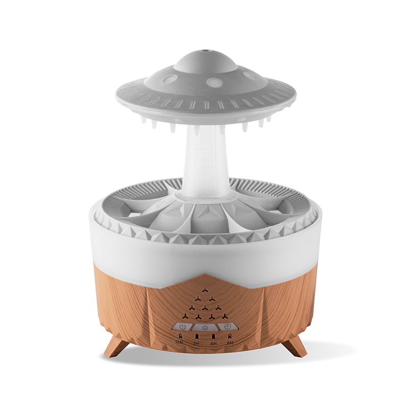 Humidificateur de pluie UFO goutte de pluie aromathérapie goutte d'eau ultrasonique humidificateur de pluie d'air 350 ml 7 couleurs lampe LED diffuseur d'arôme de goutte de pluie