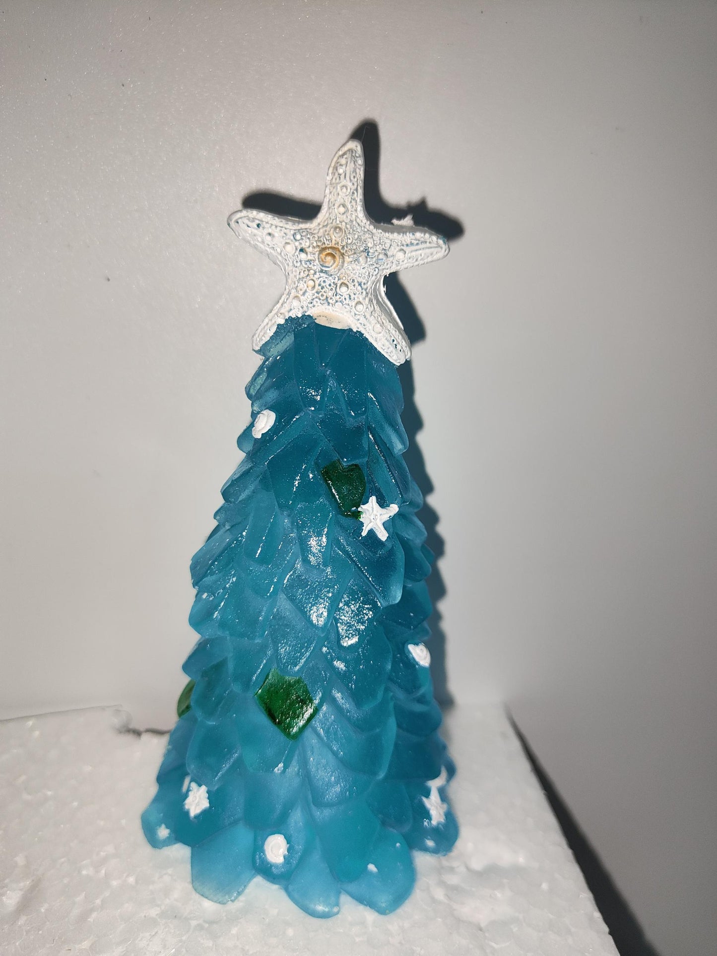 Décoration de Noël DIY Sapin de Noël bleu en verre Décoration créative unique