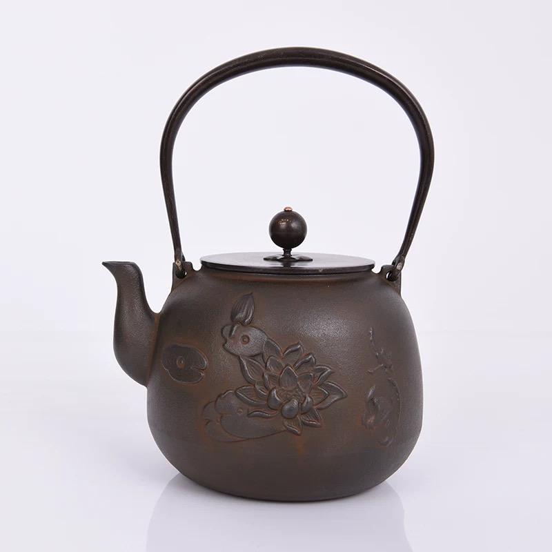 Cast Iron Embroidered Teapot Boiling Water