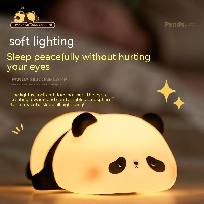 Veilleuses panda pour enfants, lampe rechargeable en silicone, animal mignon, dessin animé, panda, décoration de chambre, cadeau pour enfants, garçons et filles