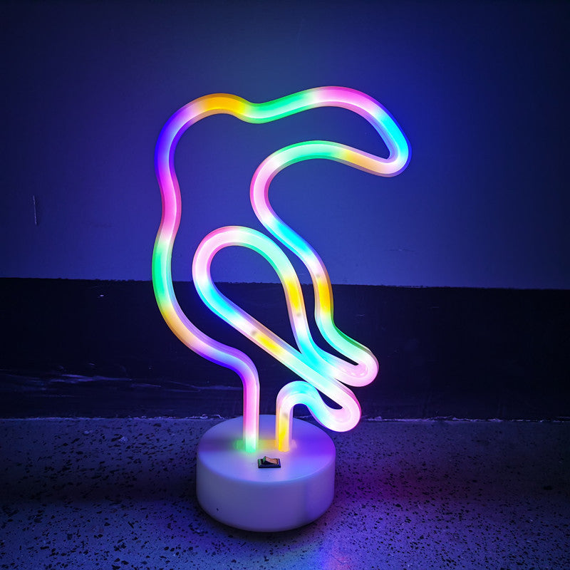 LED Parrot Neon With Base Desktop Ambience Light