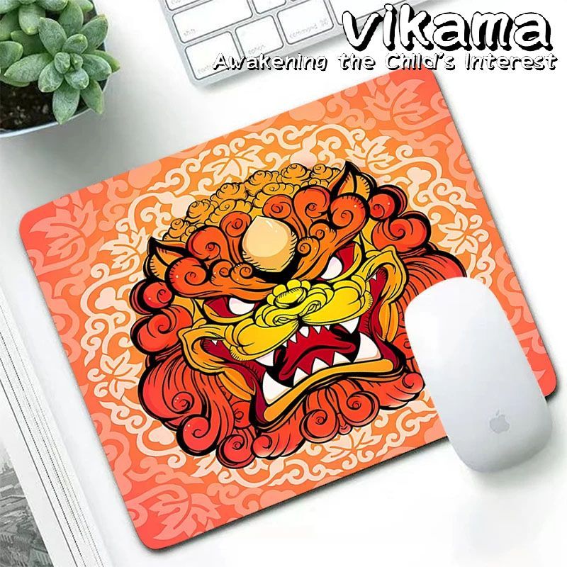 Chinese Waking Lion Style Diatomite Mouse Pad, Personal Use Gaming Chicken CS-GO Pad Bottom Non-slip Washable Rubber Pad