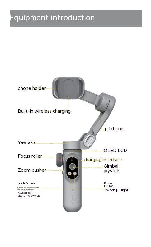 Pro Mobile PTZ Stabilizer Intelligent Three-axis Anti-shake