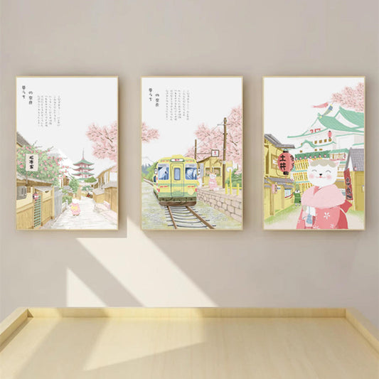 Japanese-style Room Decoration Cherry Blossom Landscape Painting Restaurant Bedroom Sushi Restaurant Mural