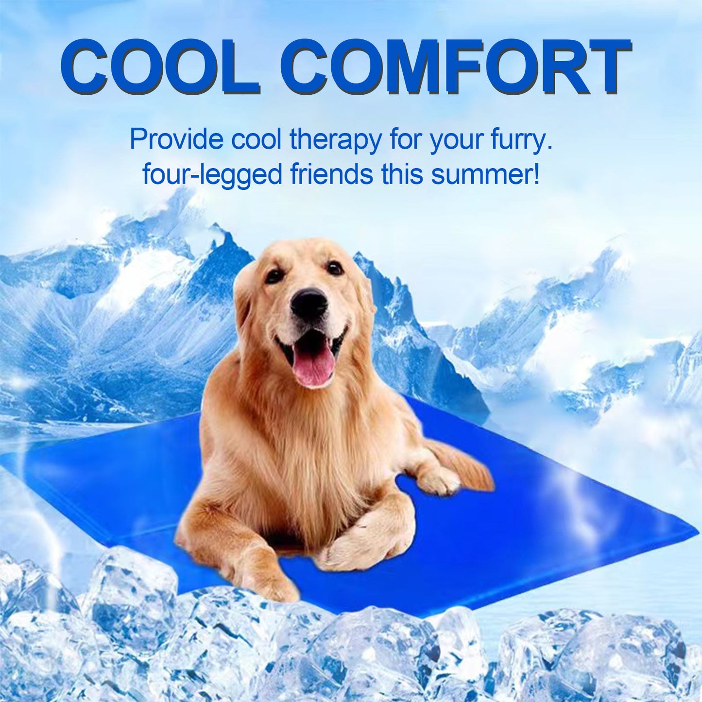 Tapis de refroidissement pour chien, tapis de refroidissement pour animaux de compagnie pour chiens et chats, tapis de refroidissement pour chien activé par pression, pas d'eau ni de réfrigération nécessaire, gel non toxique